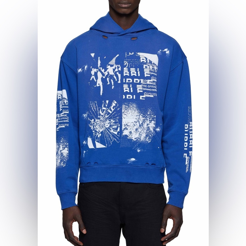 Blue Graphic Men's hoodie Purple Brand street wear